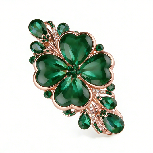 Four-Leaf Clover Green Hair Clip
