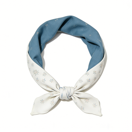 Blue Floral Reversible Headscarf