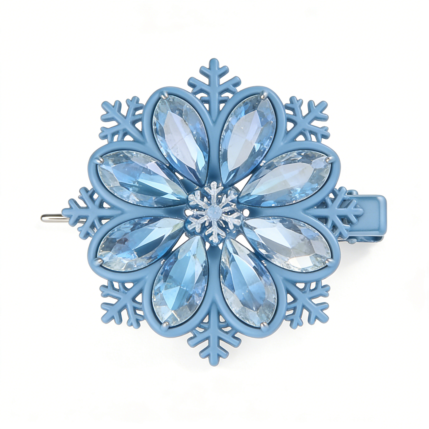 Snowflake Blue Crystal Hair Clip