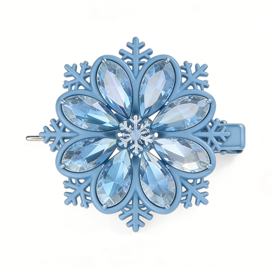 Snowflake Blue Crystal Hair Clip