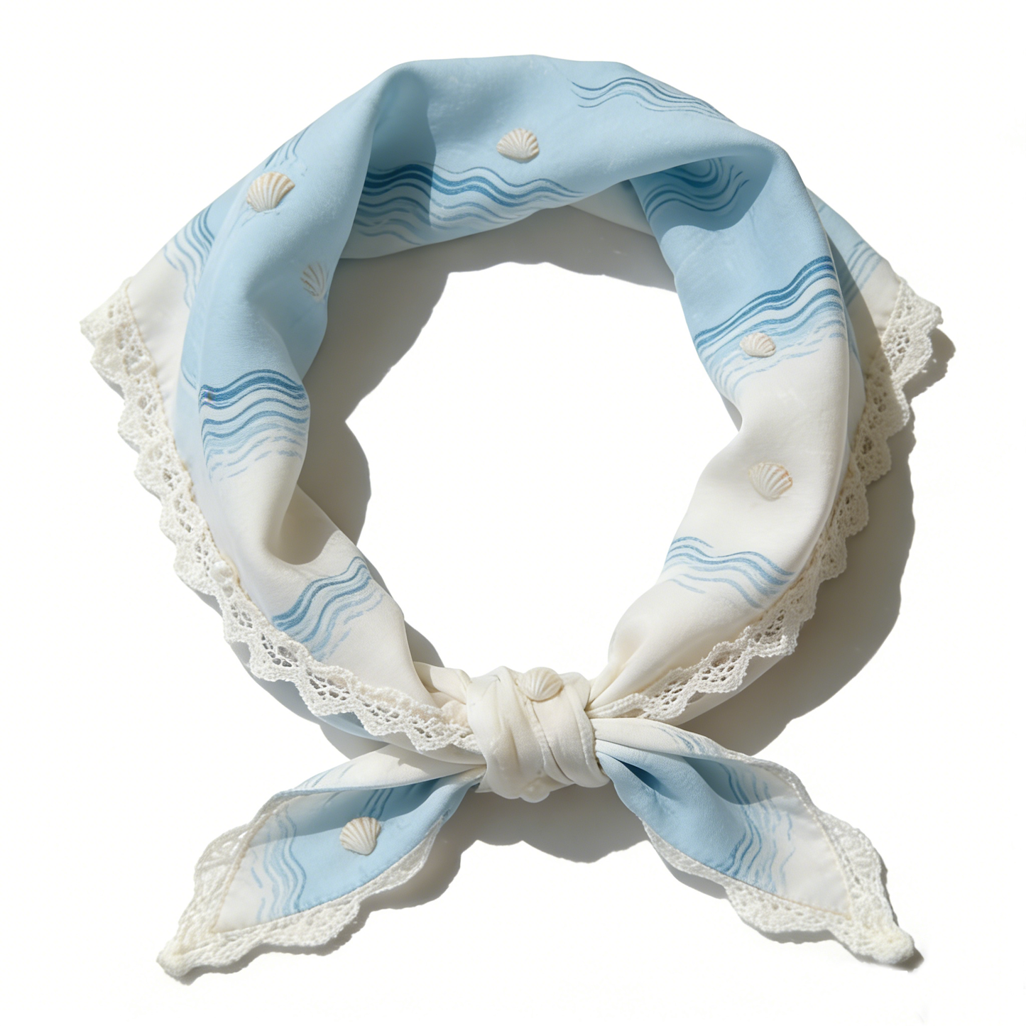 Seashell Lace Trim Headscarf