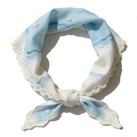 Seashell Lace Trim Headscarf