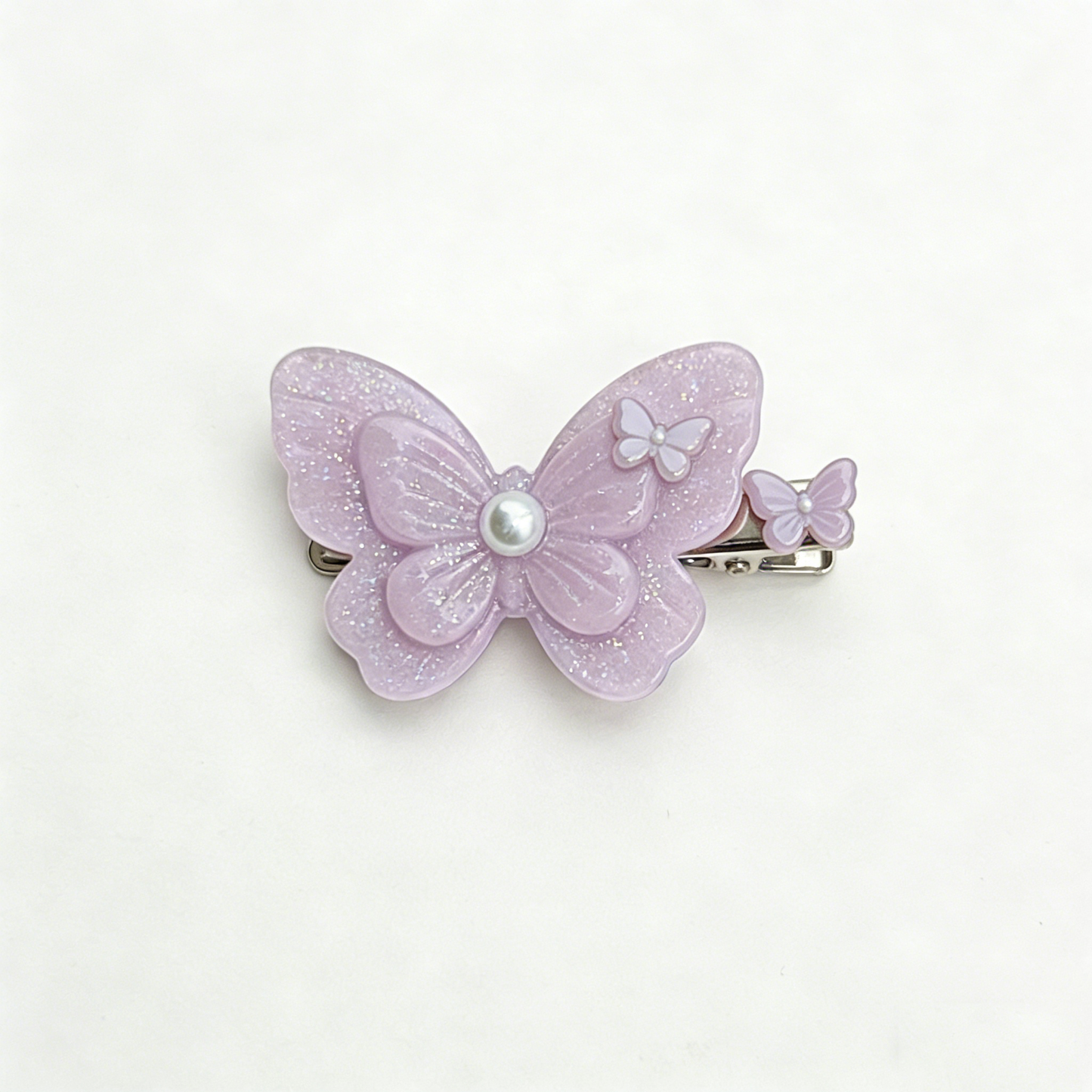 Purple Glitter Butterfly Hair Clip