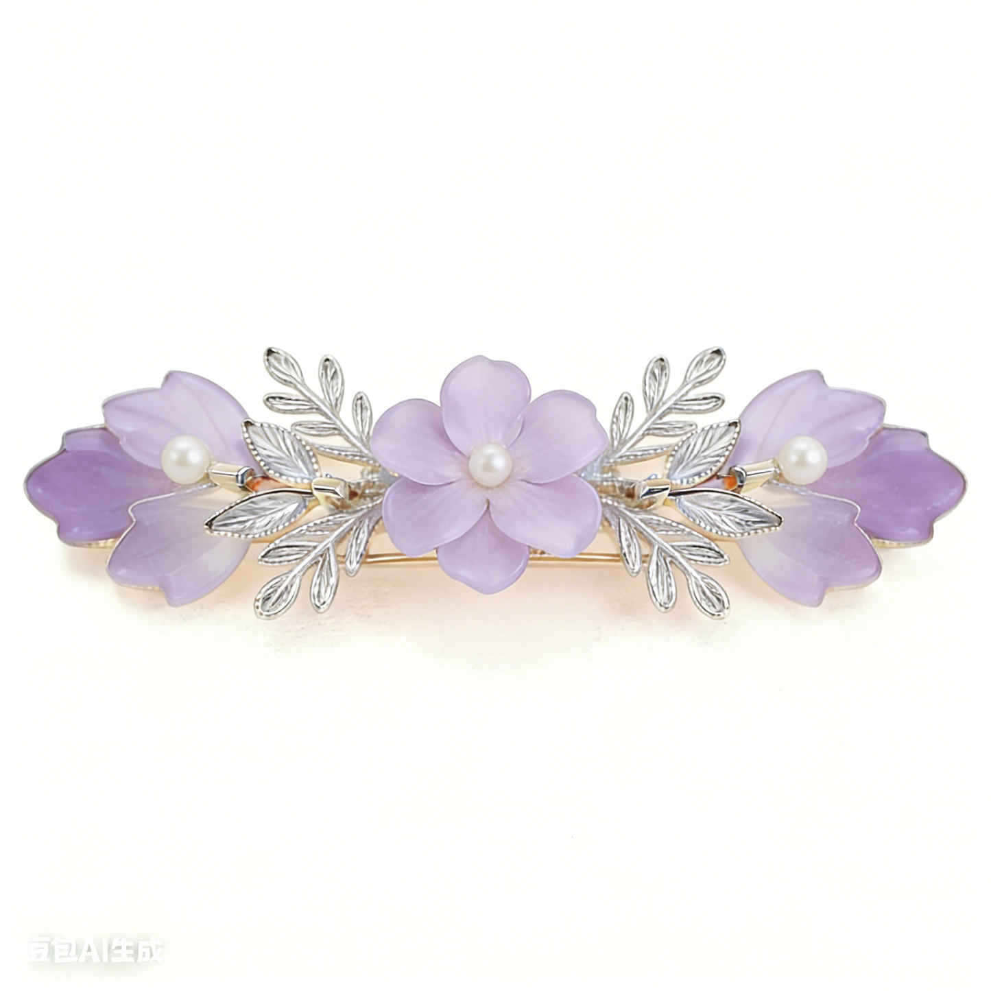 Purple Floral Branch Hair Clip