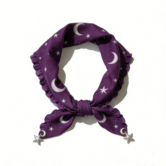 Purple Celestial Print Headscarf