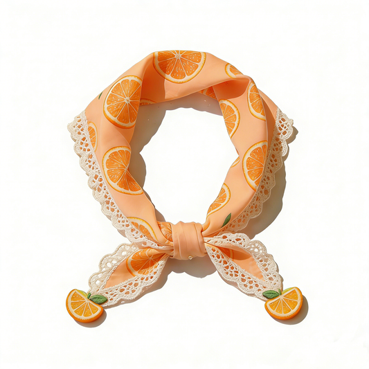 Orange Lace Headscarf