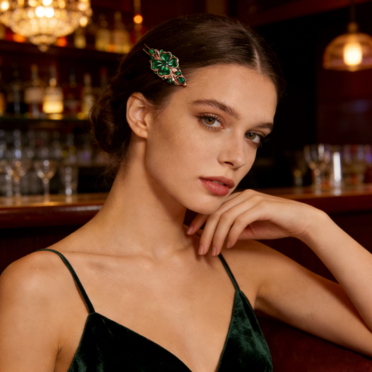 Four-Leaf Clover Green Hair Clip