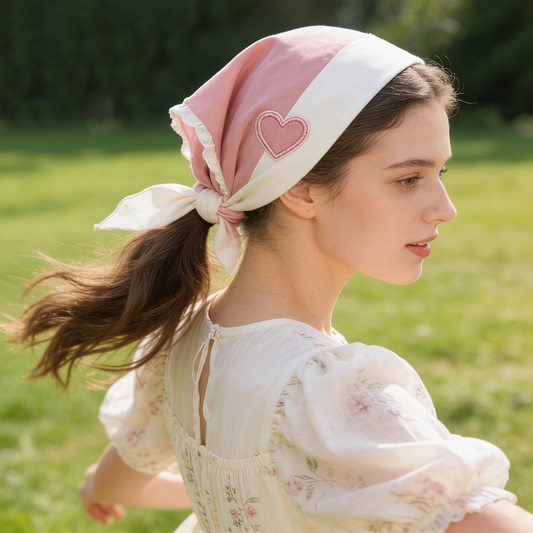 Pink Heart Headscarf