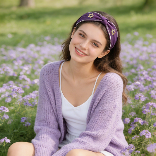 Purple Star of David Headband